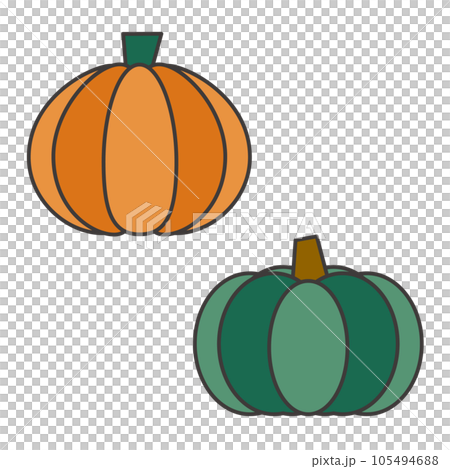 Hand drawn style cute pumpkin illustration set 105494688
