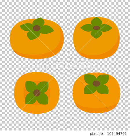 簡單可愛的無主線柿子插畫 105494701