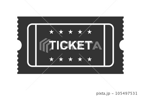 ticket icon vector illustration in the flat style. Retro ticket stub on a white background. Vector black ticket ticket icon vector illustration in the flat style. Retro ticket stub on a white background. Vector black ticket 105497531
