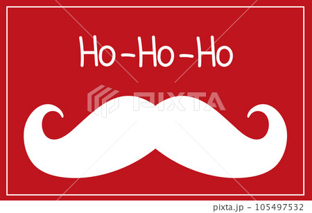 Santa moustache and Ho-Ho-Ho words.Christmas card. Vector illustration. Santa moustache and Ho-Ho-Ho words.Christmas card. Vector illustration. 105497532