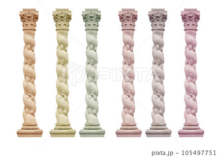 medieval stone column isolated on white background. for use in your design work. 105497751