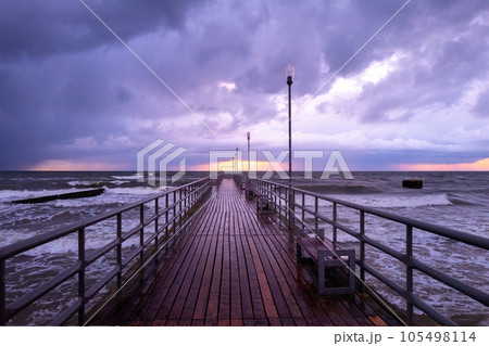 Pier on the Baltic Sea at sunset Pier on the Baltic Sea at sunset 105498114