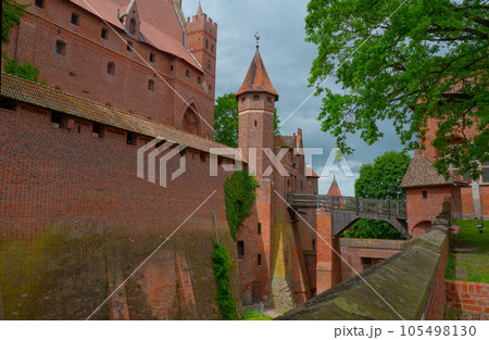 Castle of the Teutonic Knights Order in Malbork, Poland, is the largest castle in the world. Malbork Poland. Castle of the Teutonic Knights Order in Malbork, Poland, is the largest castle in the world. Malbork Poland. 105498130