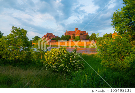 Castle of the Teutonic Knights Order in Malbork, Poland, is the largest castle in the world. Malbork Poland. Castle of the Teutonic Knights Order in Malbork, Poland, is the largest castle in the world. Malbork Poland. 105498133