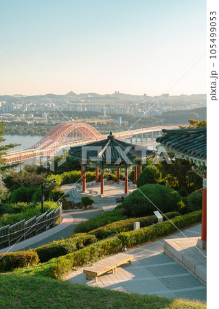 Haengjusanseong Fortress and Seoul city and Han river view in Goyang, Korea 105499053