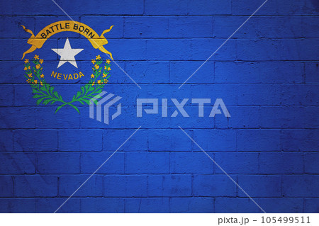 Flag of Nevada painted on a wall Flag of Nevada painted on a wall 105499511