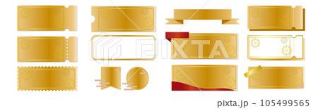 高級感のある金グラデーションのクーポンベクターアイコンデザインセット 105499565