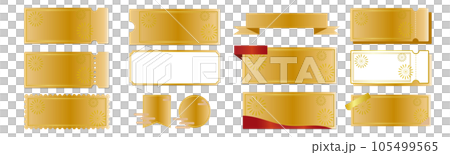 高級感のある金グラデーションのクーポンベクターアイコンデザインセット 105499565