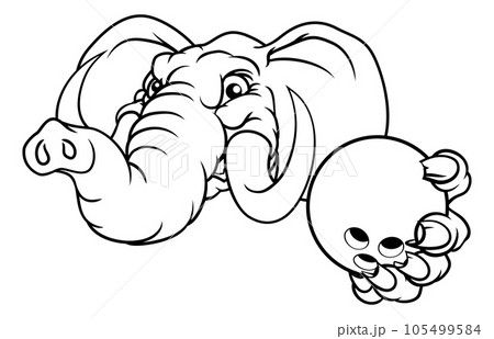 Elephant Bowling Ball Sports Animal Mascot 105499584