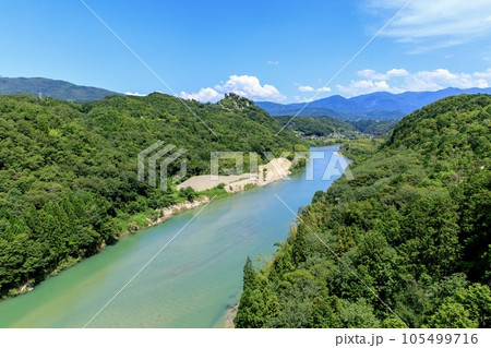中津川市、苗木城跡の遠景 105499716