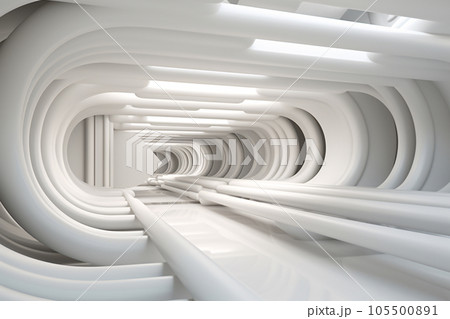 Sophisticated Industrial White Interior Architecture 105500891