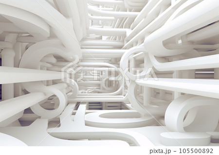 Sophisticated Industrial White Interior Architecture 105500892