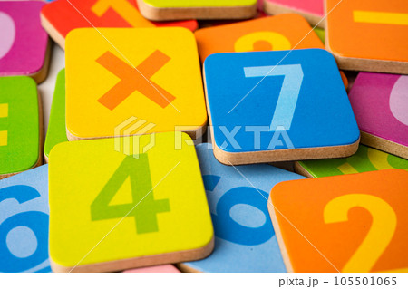 Math number colorful, education study mathematics learning teach concept. 105501065