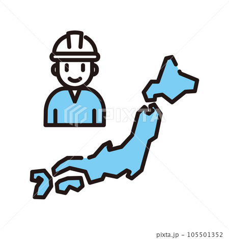 日本　作業員　アイコン 105501352