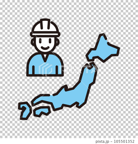 日本　作業員　アイコン 105501352