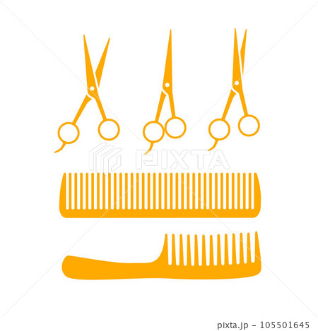 Hair salon with scissors and comb Hair salon with scissors and comb 105501645