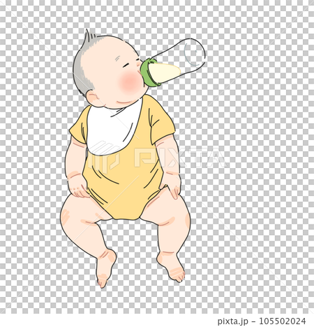 嬰兒喝牛奶的插圖 105502024