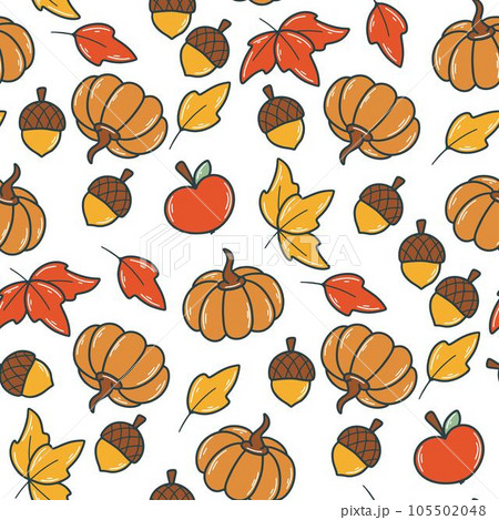 Autumn natural seamless pattern vector illustration 105502048