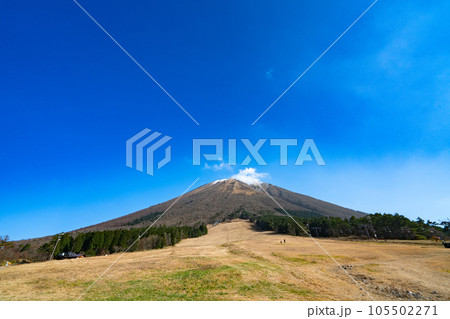 【日本百名山】初冬の大山と雪の無い大山ますみず高原スキー場5　鳥取県西伯郡伯耆町 105502271