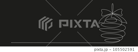 2024 continuous single line sign. Vector stock illustration isolated on black chalkboard background for design template new year banner, flyer, greeting card. Editable stroke. EPS10 105502591