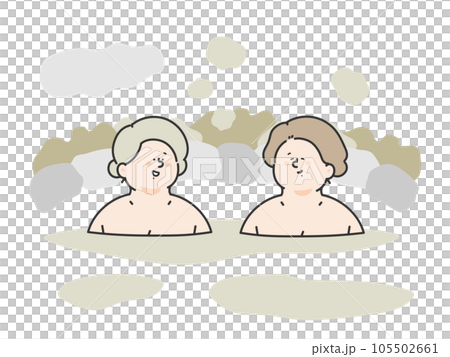 一個女人享受溫泉的插圖 一個女人享受溫泉的插圖 105502661