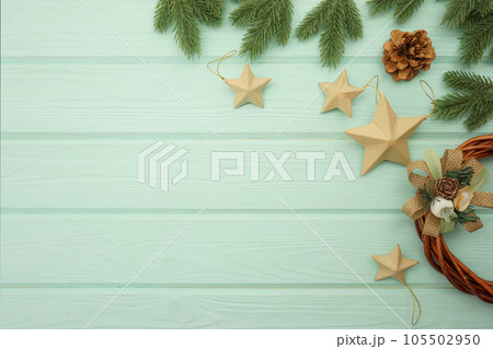 Christmas card. Space for text. Mockup. The concept of preparing for the Christmas holiday. Christmas card. Space for text. Mockup. The concept of preparing for the Christmas holiday. 105502950
