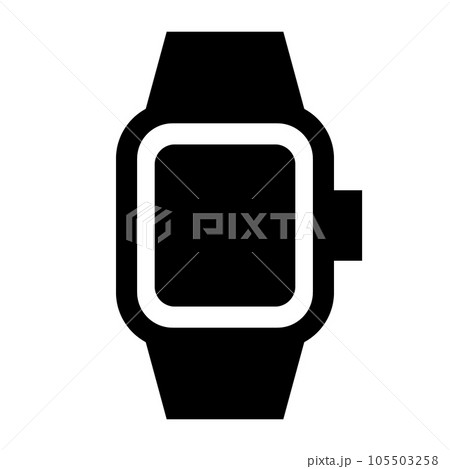 デバイス、スマートウオッチを表す塗りつぶしスタイルのアイコン デバイス、スマートウオッチを表す塗りつぶしスタイルのアイコン 105503258