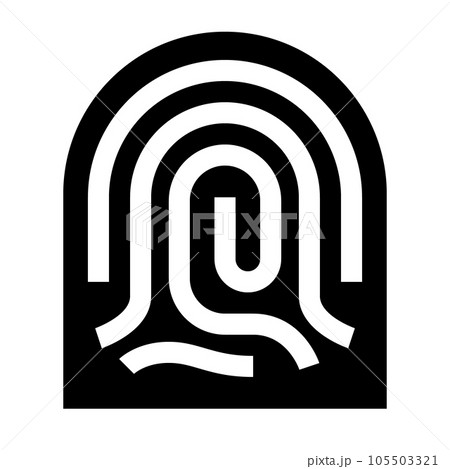 生体認証、指紋を表す塗りつぶしスタイルのアイコン 105503321
