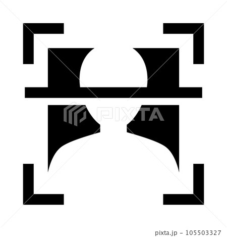 生体認証、人間、顔認証を表す塗りつぶしスタイルのアイコン 105503327