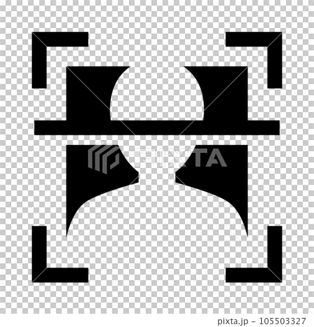 生体認証、人間、顔認証を表す塗りつぶしスタイルのアイコン 105503327