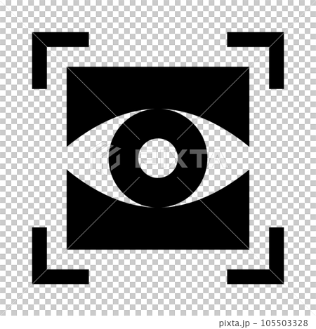 生体認証、目、虹彩、網膜を表す塗りつぶしスタイルのアイコン 105503328