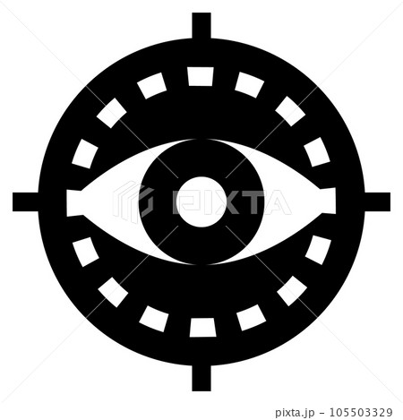 生体認証、目、虹彩、網膜を表す塗りつぶしスタイルのアイコン 105503329