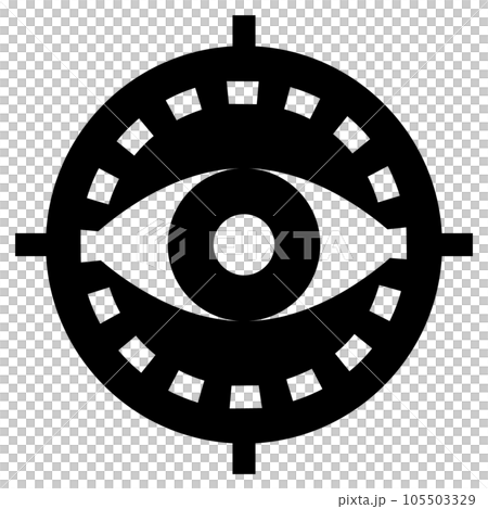 生体認証、目、虹彩、網膜を表す塗りつぶしスタイルのアイコン 105503329