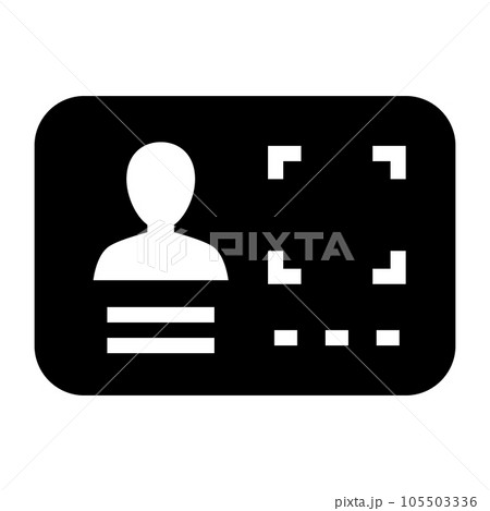 生体認証、IDを表す塗りつぶしスタイルのアイコン 105503336