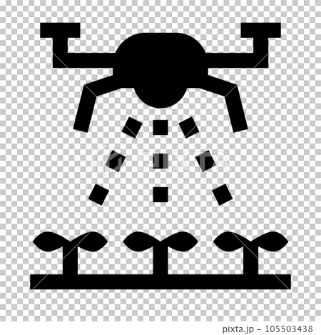 代表無人機、澆水和農藥噴灑的填充風格圖標 代表無人機、澆水和農藥噴灑的填充風格圖標 105503438