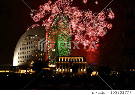 日本の横浜都市景観 2023・「みなとみらいスマートフェスティバル2023」。横浜の夜空を彩る2万発 日本の横浜都市景観 2023・「みなとみらいスマートフェスティバル2023」。横浜の夜空を彩る2万発 105503777