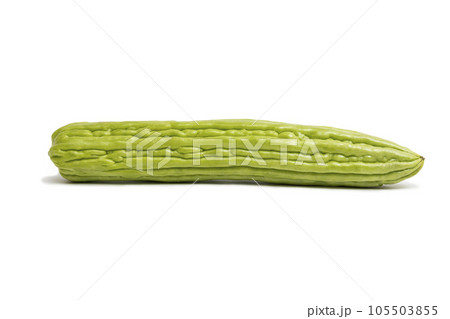 Bitter melon, bitter gourd,  bitter cucumber isolated on white background. 105503855