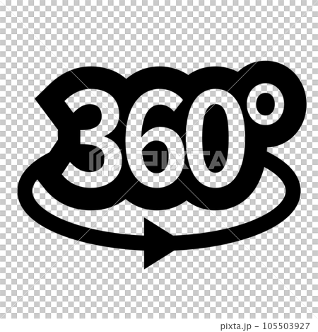 VR、360を表す塗りつぶしスタイルのアイコン VR、360を表す塗りつぶしスタイルのアイコン 105503927
