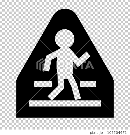 代表交通標誌、人行橫道的填充樣式圖標 105504471