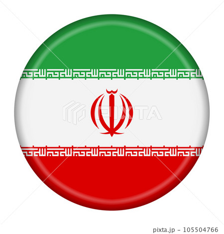A Iran flag button 3d illustration with clipping path 105504766