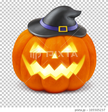 ハロウィンのかぼちゃ イラスト リアル ハロウィンのかぼちゃ イラスト リアル 105505237