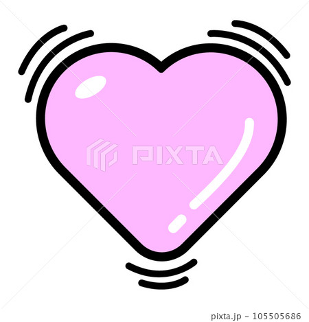 ポップなハート(ドキドキ)のイラスト素材 [105505686] - PIXTA