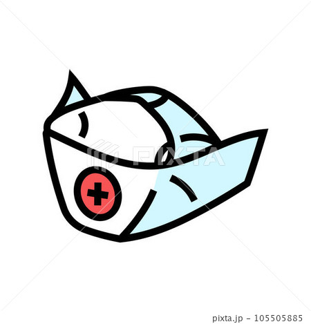nurse hat cap color icon vector illustration 105505885