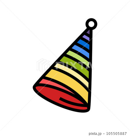 party hat cap color icon vector illustration party hat cap color icon vector illustration 105505887