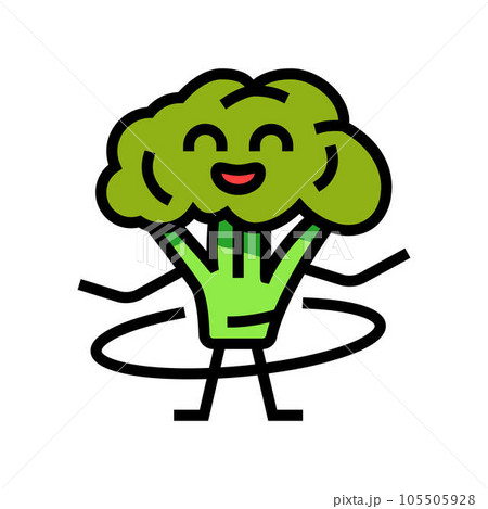 broccoli fruit fitness character color icon vector illustration broccoli fruit fitness character color icon vector illustration 105505928
