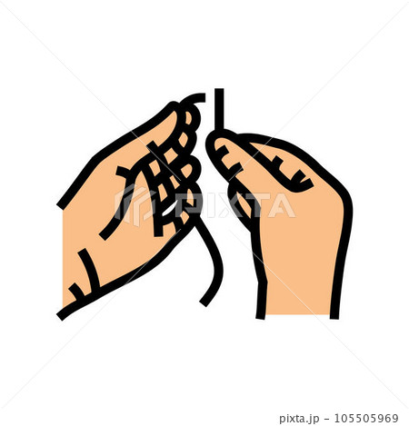 insert thread into needle color icon vector illustration 105505969