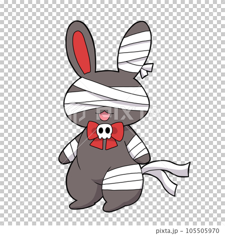 ミイラうさぎ黒 105505970