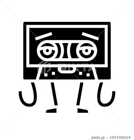 cassette tape retro music character glyph icon vector illustration cassette tape retro music character glyph icon vector illustration 105506024