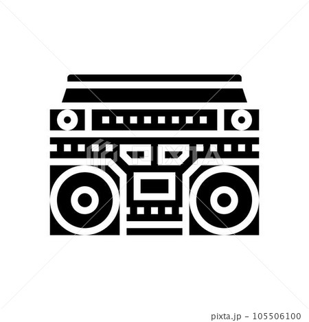 boombox retro music glyph icon vector illustration 105506100