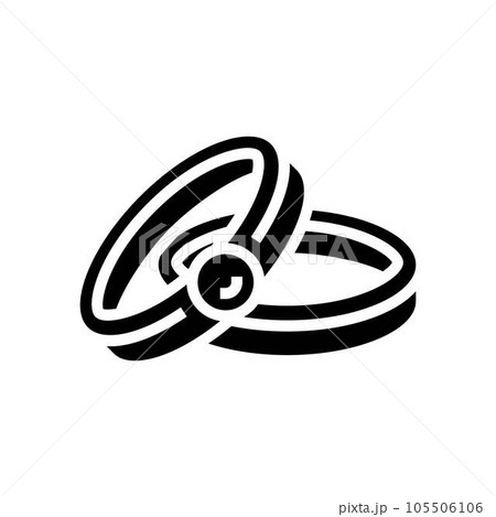 wedding rings love glyph icon vector illustrationのイラスト素材 [105506106 ...